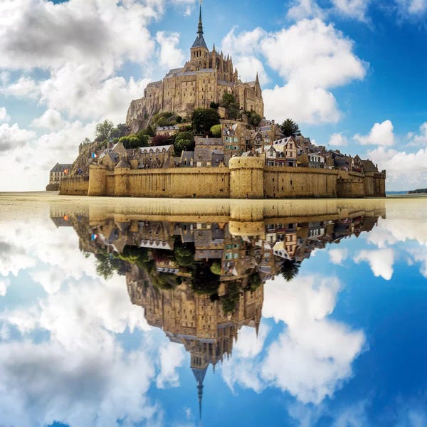 Mont Saint-Michel: Dreamy Reflections Mont St Michel Normandy France by Susanne Kremer