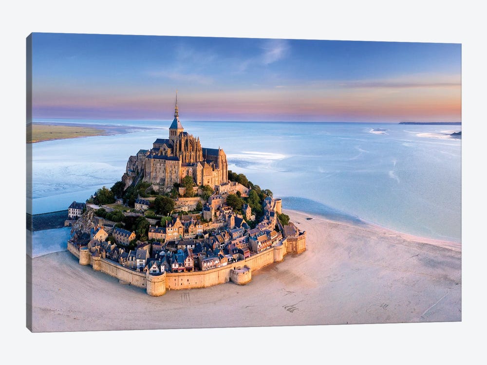 Aerial View At Sunset Mont St Michel France Normandy by Susanne Kremer 1-piece Art Print