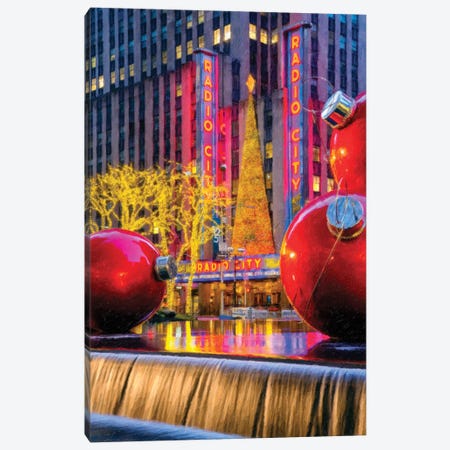 Christmas Decoration In New York City Canvas Print #SKR330} by Susanne Kremer Canvas Print