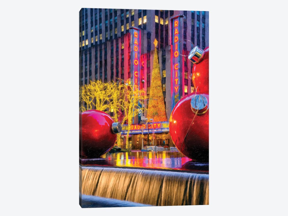 Christmas Decoration In New York City by Susanne Kremer 1-piece Canvas Wall Art