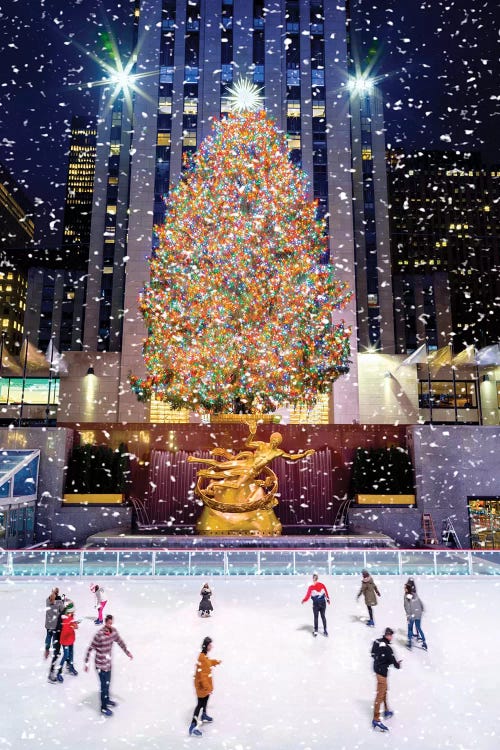 Iceskating Rink Rockefeller Center New York City Painting