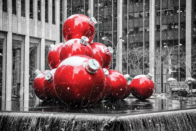 New York Christmas Decoration Red,New York City by Susanne Kremer wall art