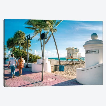Beach Walks Fort Lauderdale Canvas Print #SKR337} by Susanne Kremer Canvas Art