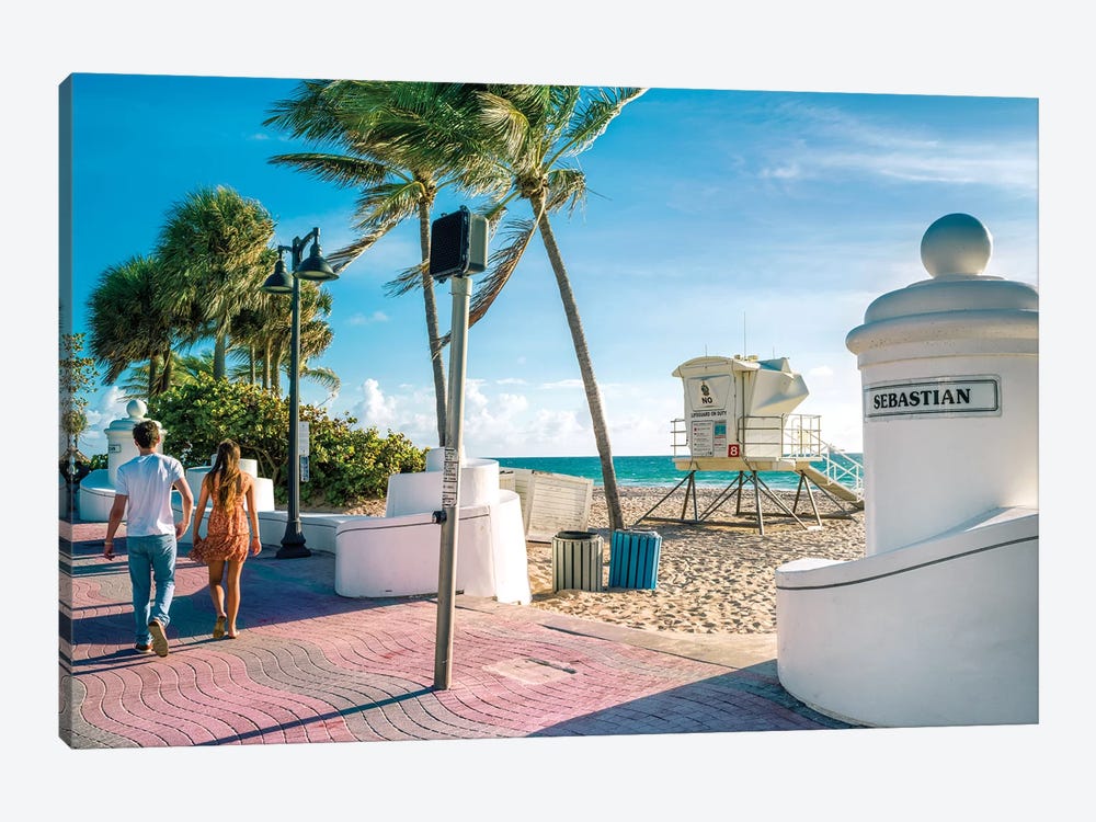 Beach Walks Fort Lauderdale by Susanne Kremer 1-piece Canvas Print