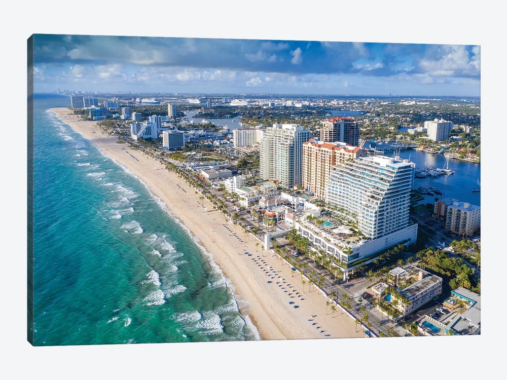 Aerial Fort Lauderdale Beach 1-piece Canvas Art Print