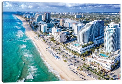 Aerial Panoramic Views Fort Lauderdale Beach Florida Canvas Art Print