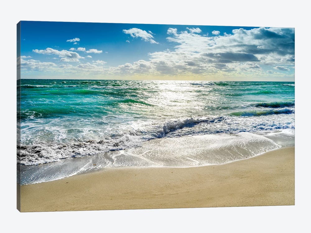 Silent Beach Waves Hollywood Florida by Susanne Kremer 1-piece Canvas Art Print