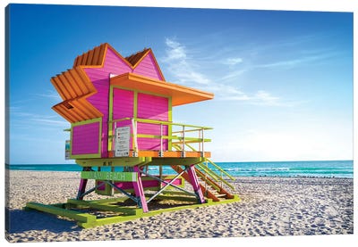 Pink Morning, Miami Beach Florida Canvas Art Print - Miami Beach