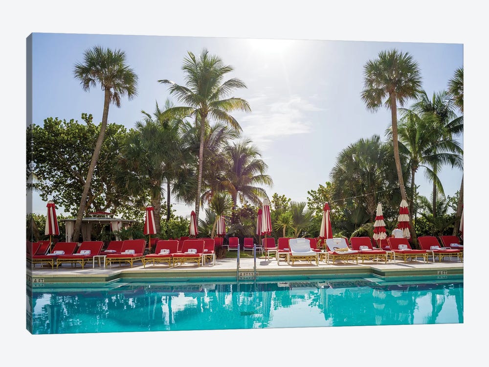 Go For A Swim , Miami Beach Pool Florida by Susanne Kremer 1-piece Art Print