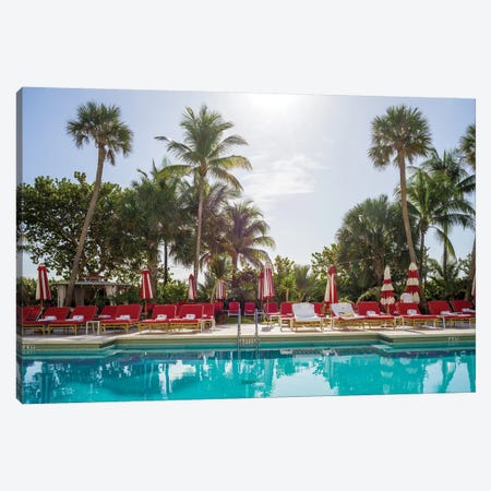 Go For A Swim , Miami Beach Pool Florida Canvas Print #SKR346} by Susanne Kremer Canvas Art Print