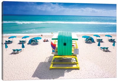 Ocean Side, Miami Beach Florida Canvas Art Print - Florida Art