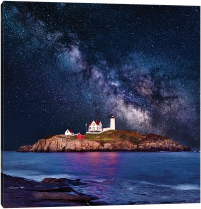 Cape Neddick, Nubble Lighthouse  Canvas Art Print - Galaxy Art