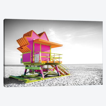 Pink Star,Lifeguard House Miami Beach Florida Canvas Print #SKR350} by Susanne Kremer Canvas Art Print