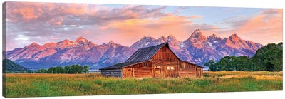 Grand Teton Morning Glow,Grand Teton National Park, Wyoming Canvas Art Print - Panoramic Photography