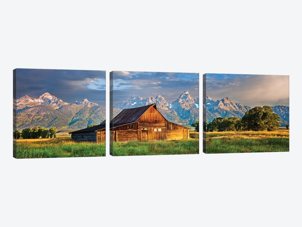 Grand Teton Panorama, Grand Teton National Park, Wyoming by Susanne Kremer 3-piece Canvas Wall Art