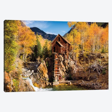 Old Mill In Autumn,Colorado Canvas Print #SKR353} by Susanne Kremer Art Print