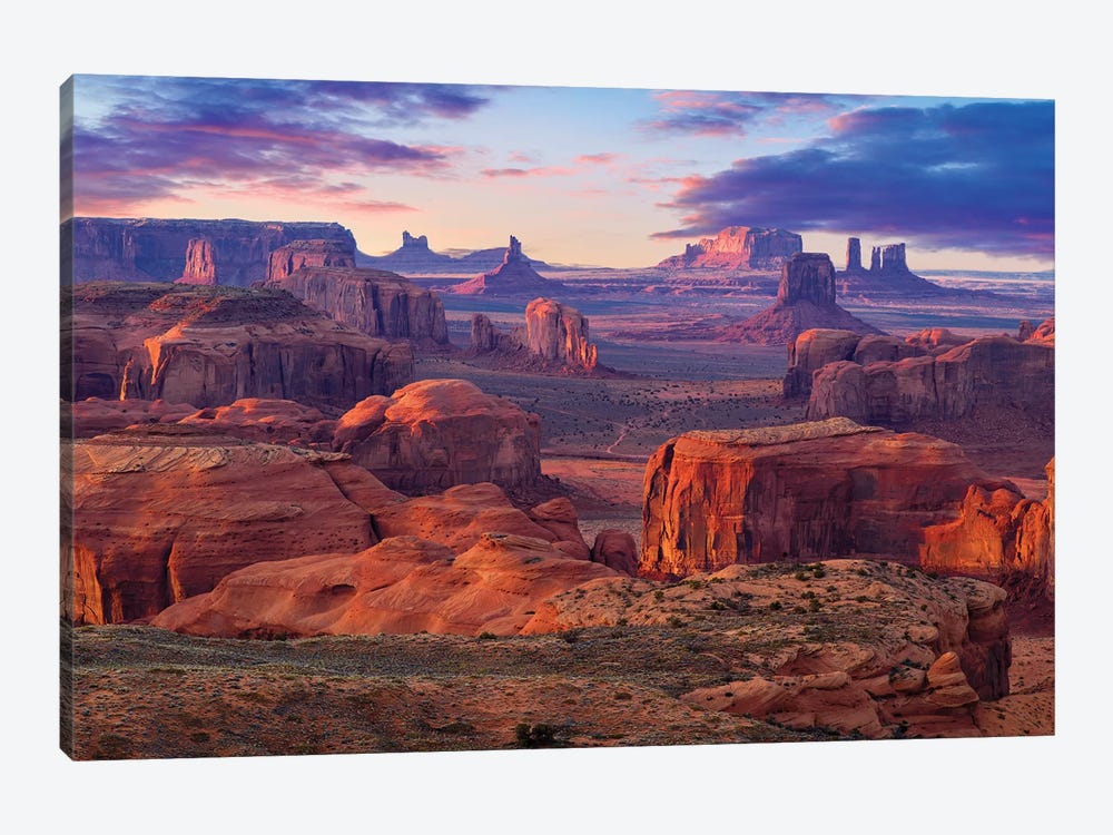 Hunts Mesa Monument Valley Sunset by Susanne Kremer 1-piece Canvas Art