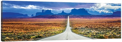 Stormy Road To Monument Valley Canvas Art Print - Valley Art
