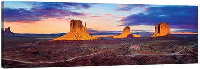 Sunset Monument Valley Canvas Art Print - Nature Panoramics