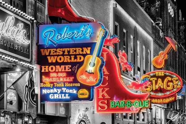 Tennessee: Nashville Broadway Neon by Susanne Kremer