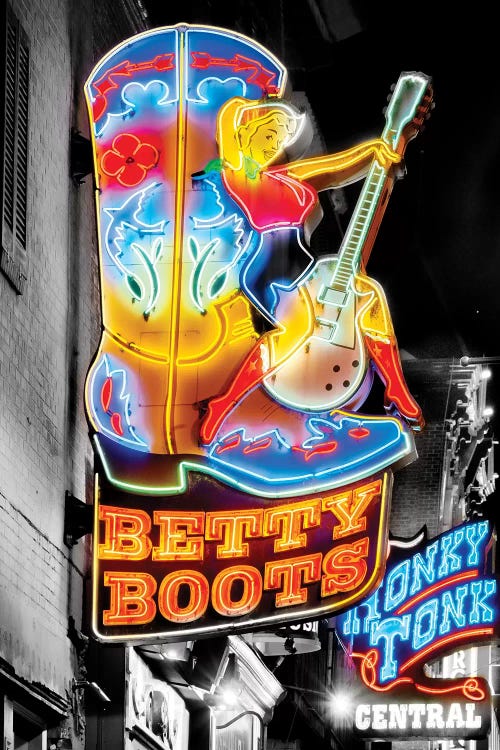 Nashville Broadway Neon Honky Tonk by Susanne Kremer wall art