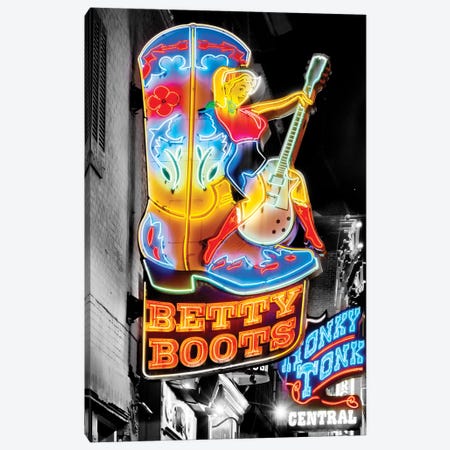 Nashville Broadway Neon Honky Tonk Canvas Print #SKR363} by Susanne Kremer Canvas Art