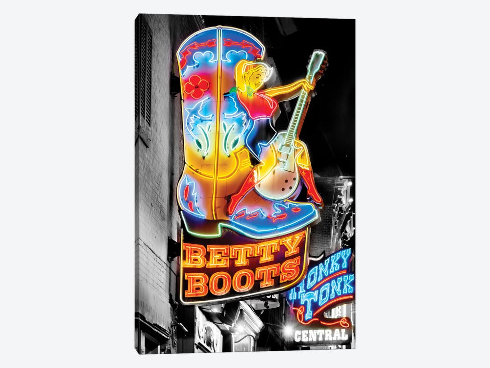 Nashville Broadway Neon Honky Tonk by Susanne Kremer 1-piece Canvas Art