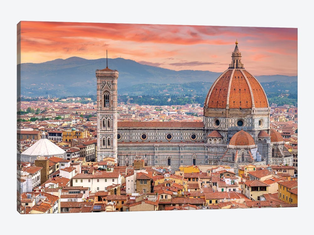 Il Duomo Florence Sunset,Italy 1-piece Canvas Wall Art