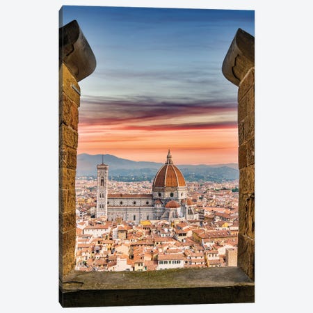 Florence From The Top,Italy Canvas Print #SKR391} by Susanne Kremer Art Print