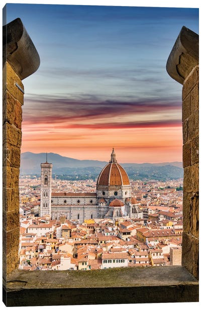 Florence From The Top,Italy Canvas Art Print - Florence Art