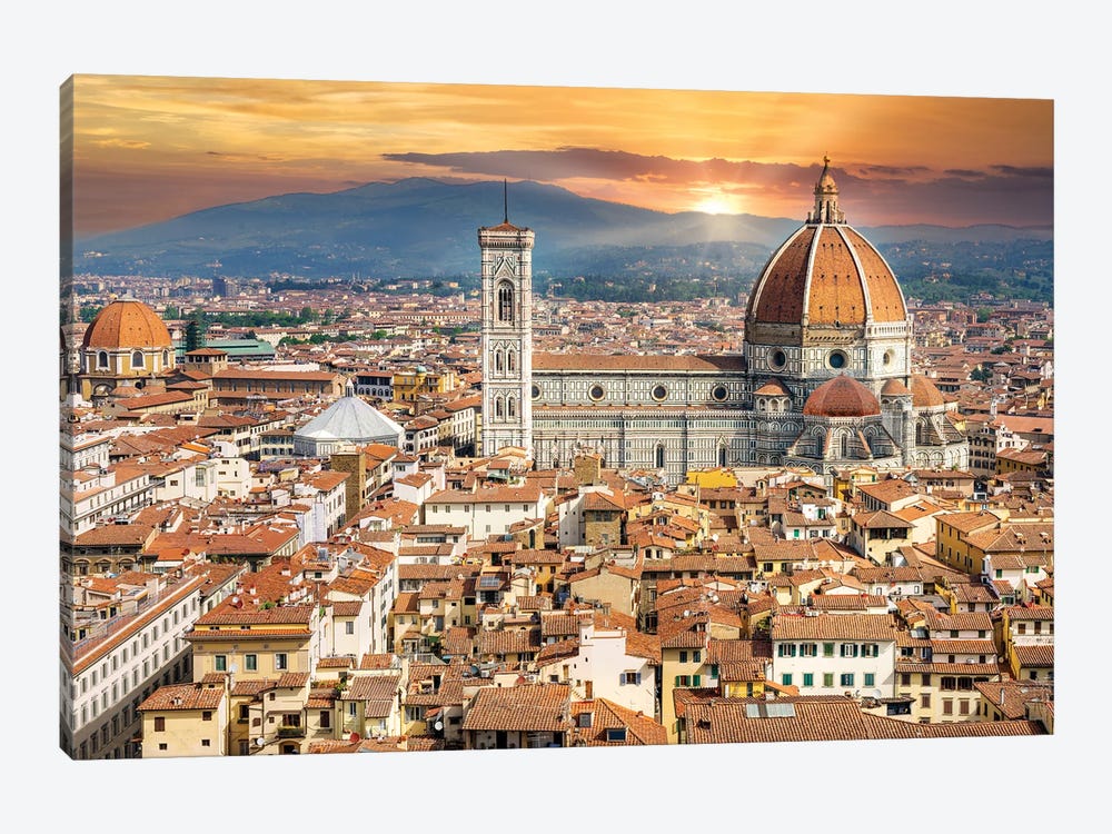 Golden Light Florence Il Duomo,Italy by Susanne Kremer 1-piece Canvas Artwork