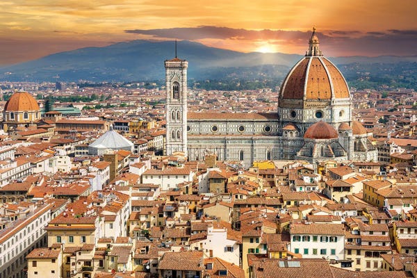 Tuscany: Golden Light Florence Il Duomo,Italy by Susanne Kremer