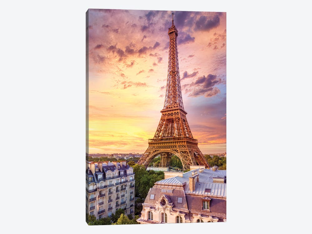 Download Romantic Sunset Eiffel Tower Paris Canvas Art Susanne Kremer Icanvas