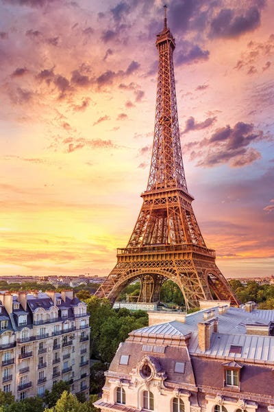Romantic Sunset Eiffel Tower Paris