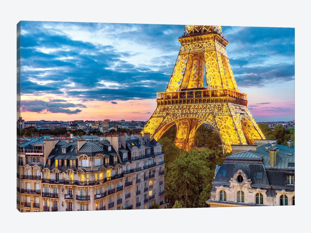 Best VIew In Town Eiffel Tower Paris by Susanne Kremer 1-piece Canvas Art Print