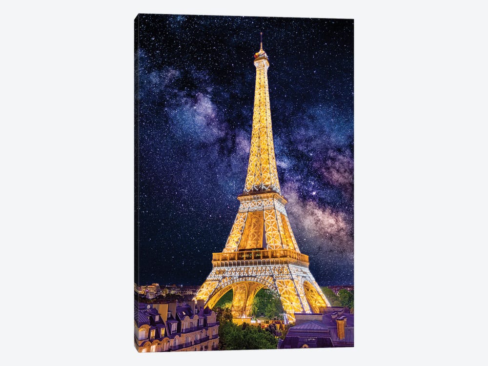 Under The Stars, Eiffel Tower Paris by Susanne Kremer 1-piece Canvas Art