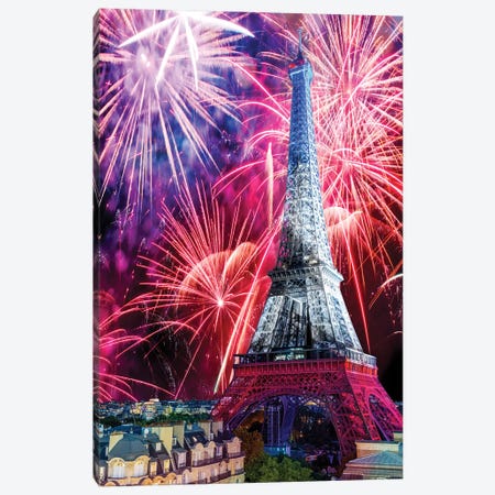 Eiffel Tower Celebrations,Paris Canvas Print #SKR407} by Susanne Kremer Canvas Wall Art