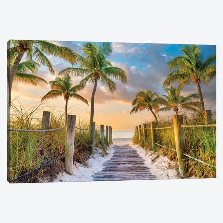 Tropical Beach Sunrise Key West Florida Canvas Print #SKR414} by Susanne Kremer Art Print