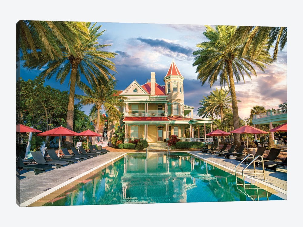Key West historic Mansion, Florida 1-piece Canvas Artwork