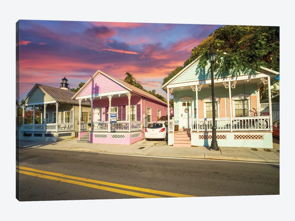 Colorful Homes in Key West, Florida by Susanne Kremer 1-piece Canvas Print