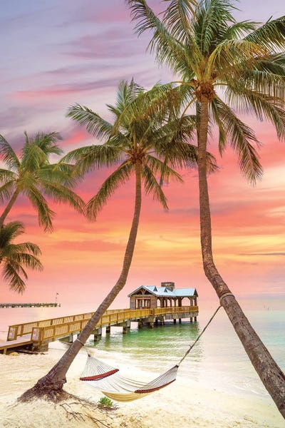 Large Floral & Botanical Art - Canvas Prints: Relaxing Tropical Sunrise,  Key West Florida by Susanne Kremer