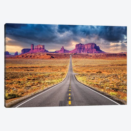 Road Trip I, Road To Monument Valley,Arizona Canvas Print #SKR420} by Susanne Kremer Canvas Print