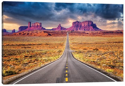 Road Trip I, Road To Monument Valley,Arizona Canvas Art Print - Nature Lover