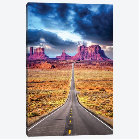 Road Trip II, Road To Monument Valley Arizona Canvas Print #SKR421} by Susanne Kremer Canvas Art Print