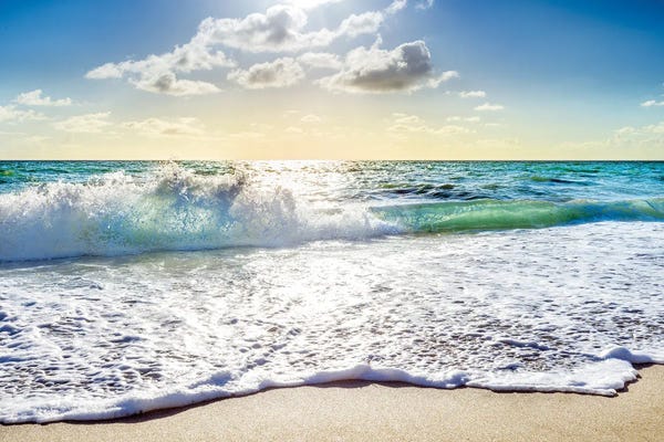Large Photography - Canvas Prints: Rolling Beach Waves, South Florida by Susanne Kremer