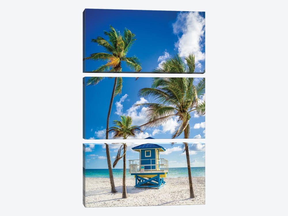 Happy Hour At The Beach, South Florida by Susanne Kremer 3-piece Canvas Artwork