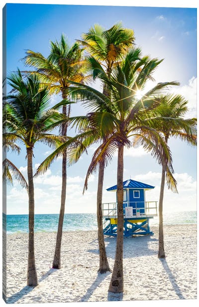 Sunny Beach Days, South Florida Canvas Art Print - Tropical Beach Art
