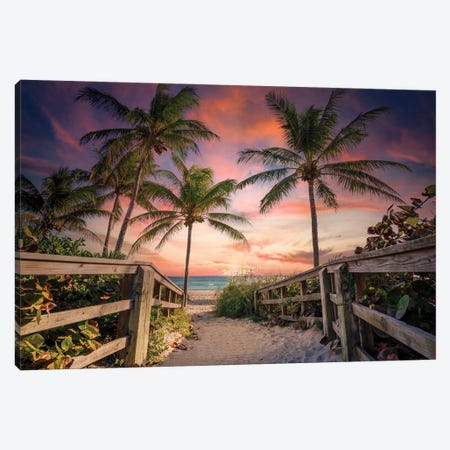 Beach Paradise South Florida Canvas Print #SKR439} by Susanne Kremer Canvas Artwork