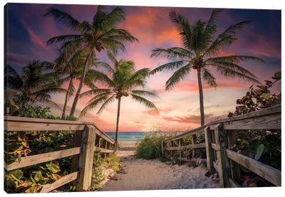 Beach Paradise South Florida Canvas Art Print - Sunrises & Sunsets Scenic Photography