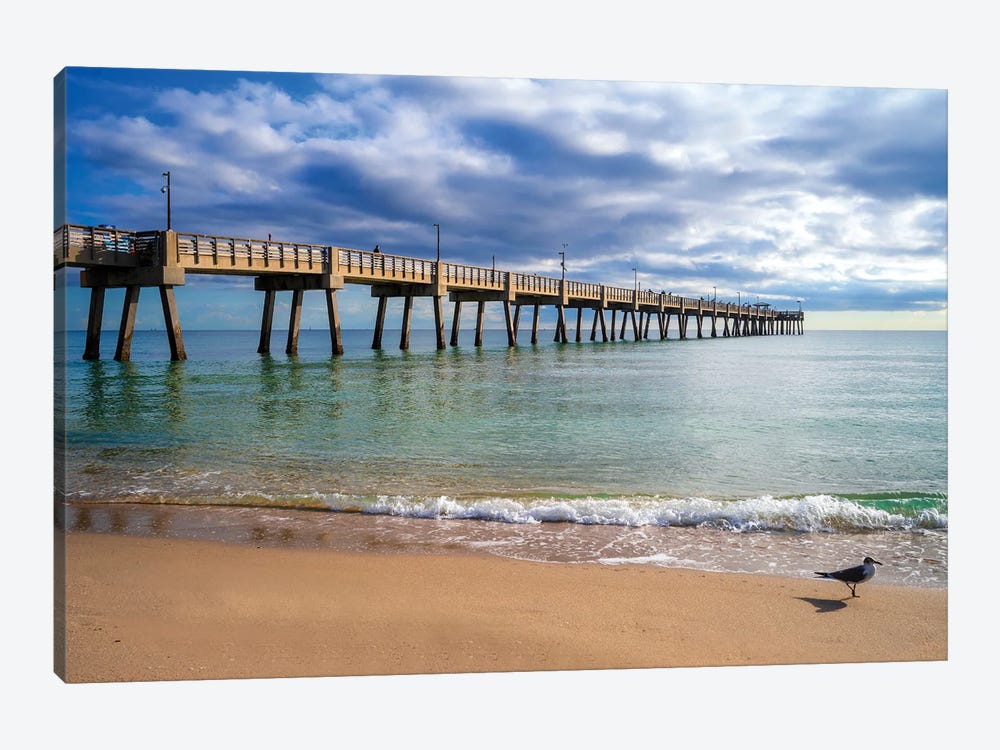 Stormy Clouds Over The Pier, Florida by Susanne Kremer 1-piece Canvas Print